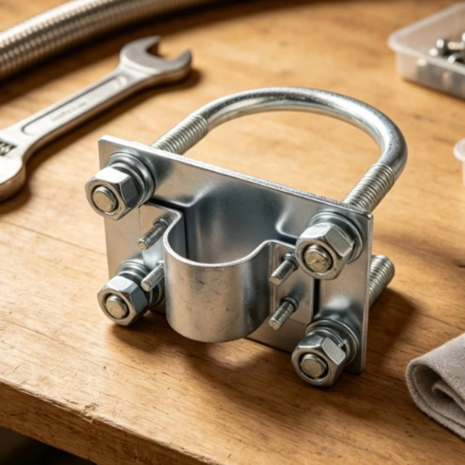 U-Bolt Antenna Clamp Rust Resistant Mast Mounting Clamp Bracket Antenna Bracket Metal Secure for Installers, Pole Fastening