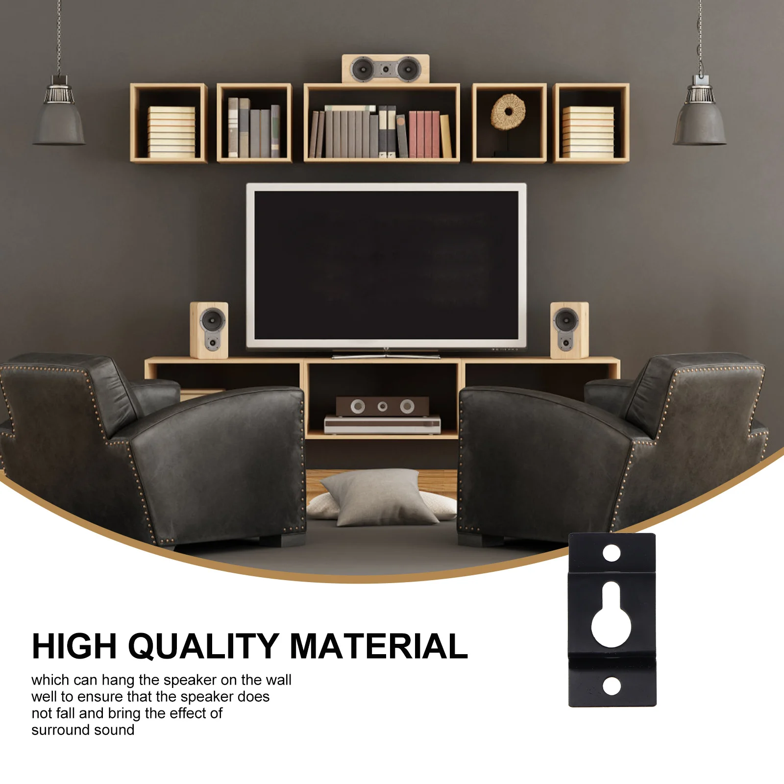 20Pcs Iron Keyhole Speaker Hangers Antirust Sturdy Sleek Design for Contemporary Appearance Speaker Wall Mount