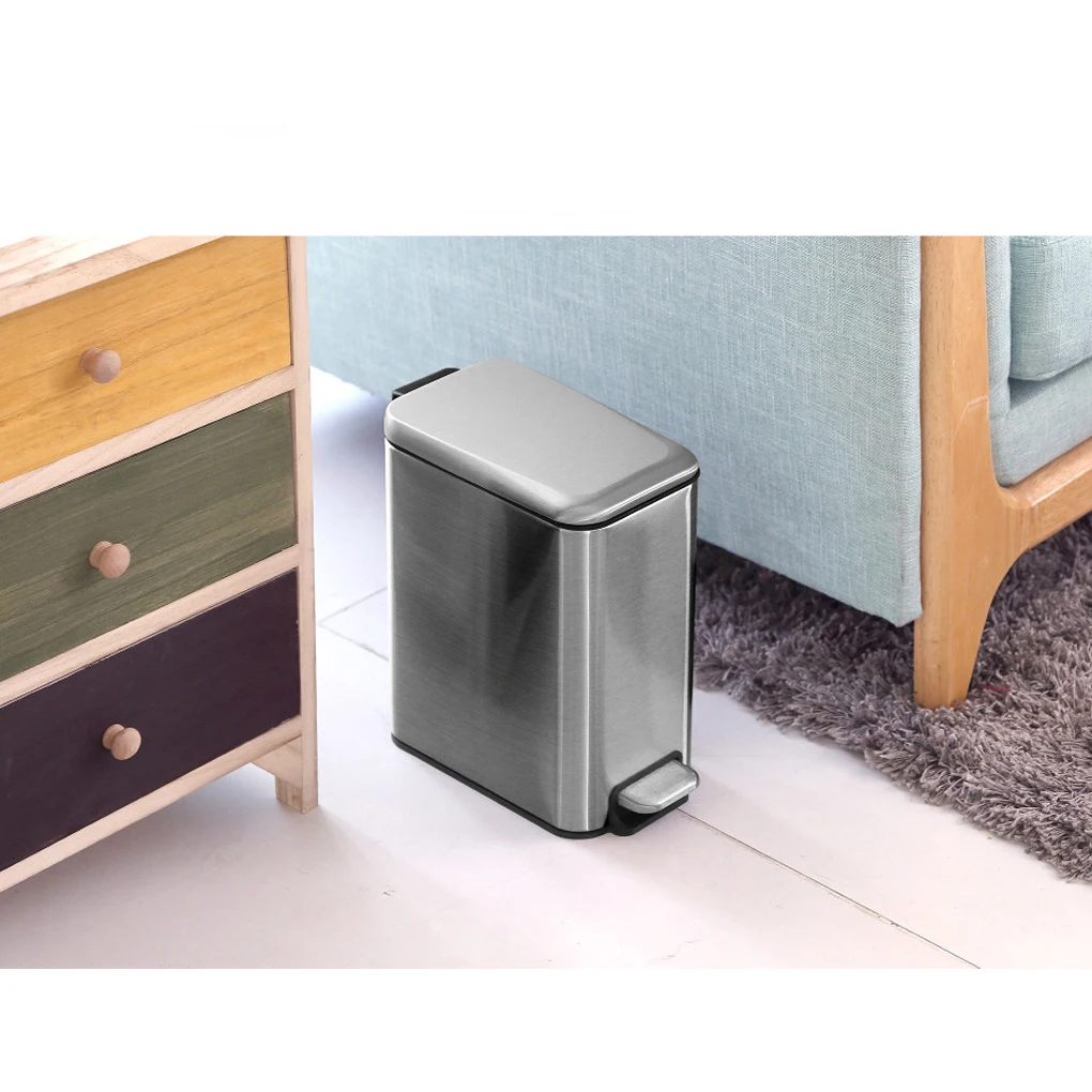 Convenient Stainless Steel Garbage Storage Bin For Any Space And The Bin Bag Will Not Run Off There Is A Handle On