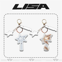 KPOP LISA Acrylic Keychain LISA SOLO Lightstick Bag Pendant Key Accessories Keyring Fans Gift Star Surround