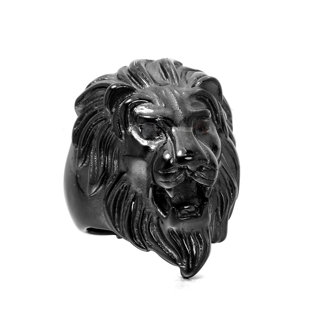 European and American stainless steel rings for men\'s jewelry, domineering lion head