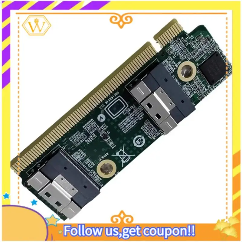Latest-SFF-8654 Extension Card To Pcie X16 Converters Supports SFF-8654 To Pcie Interfaces Convert Card Adapters For 1U Server