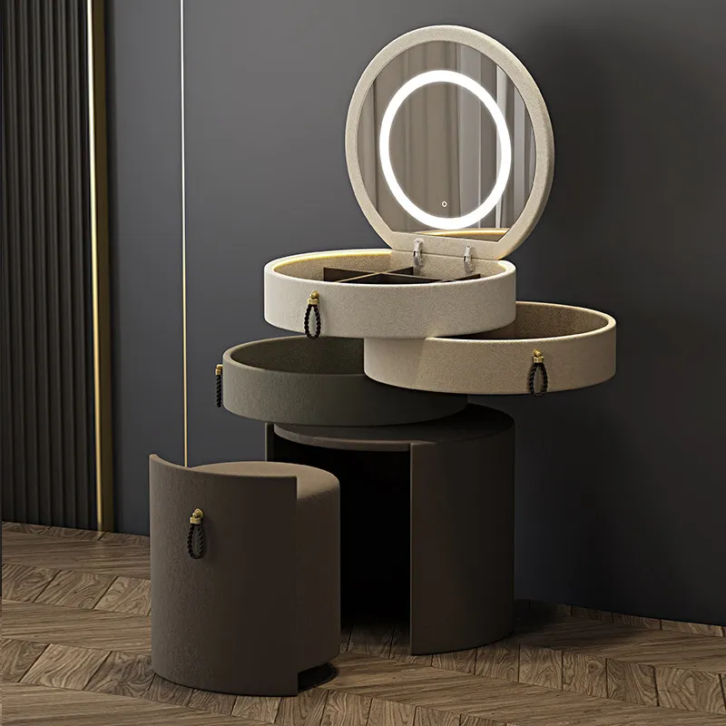 

Glamour Elegant Quality Dressing Table Creative Aesthetic Nordic Makeup Vanities Storage Tocadores Maquillaje Bedroom Furniture