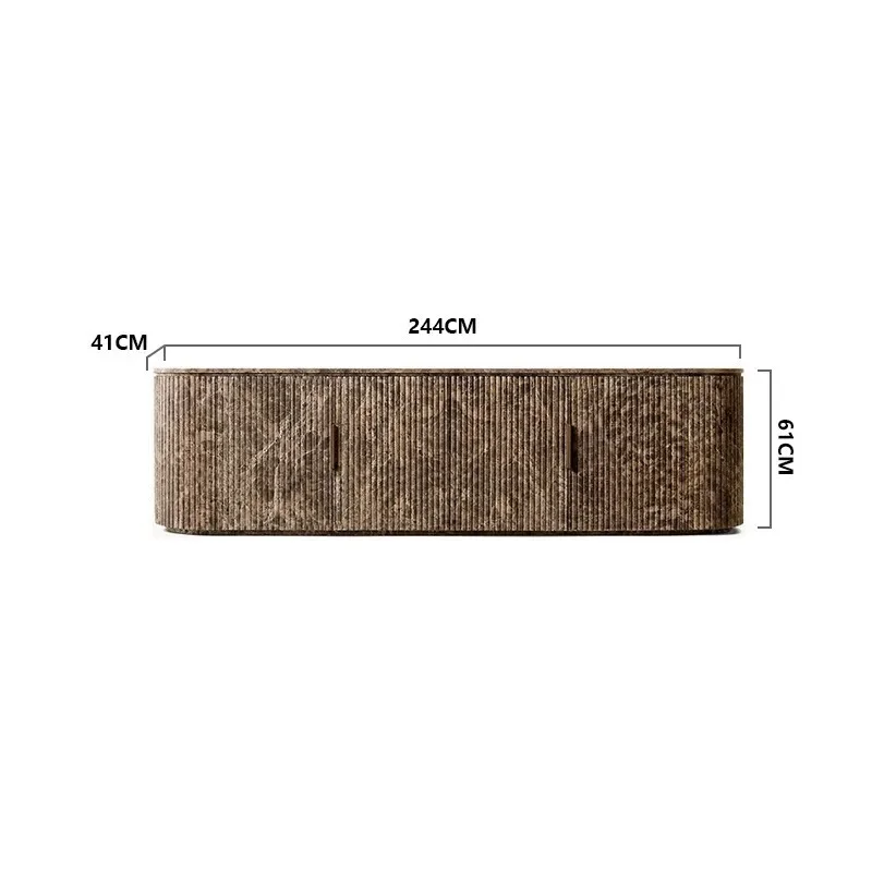Natural travertine 4-door dining side cabinet retro designer Nordic simple storage cabinet Byron USA