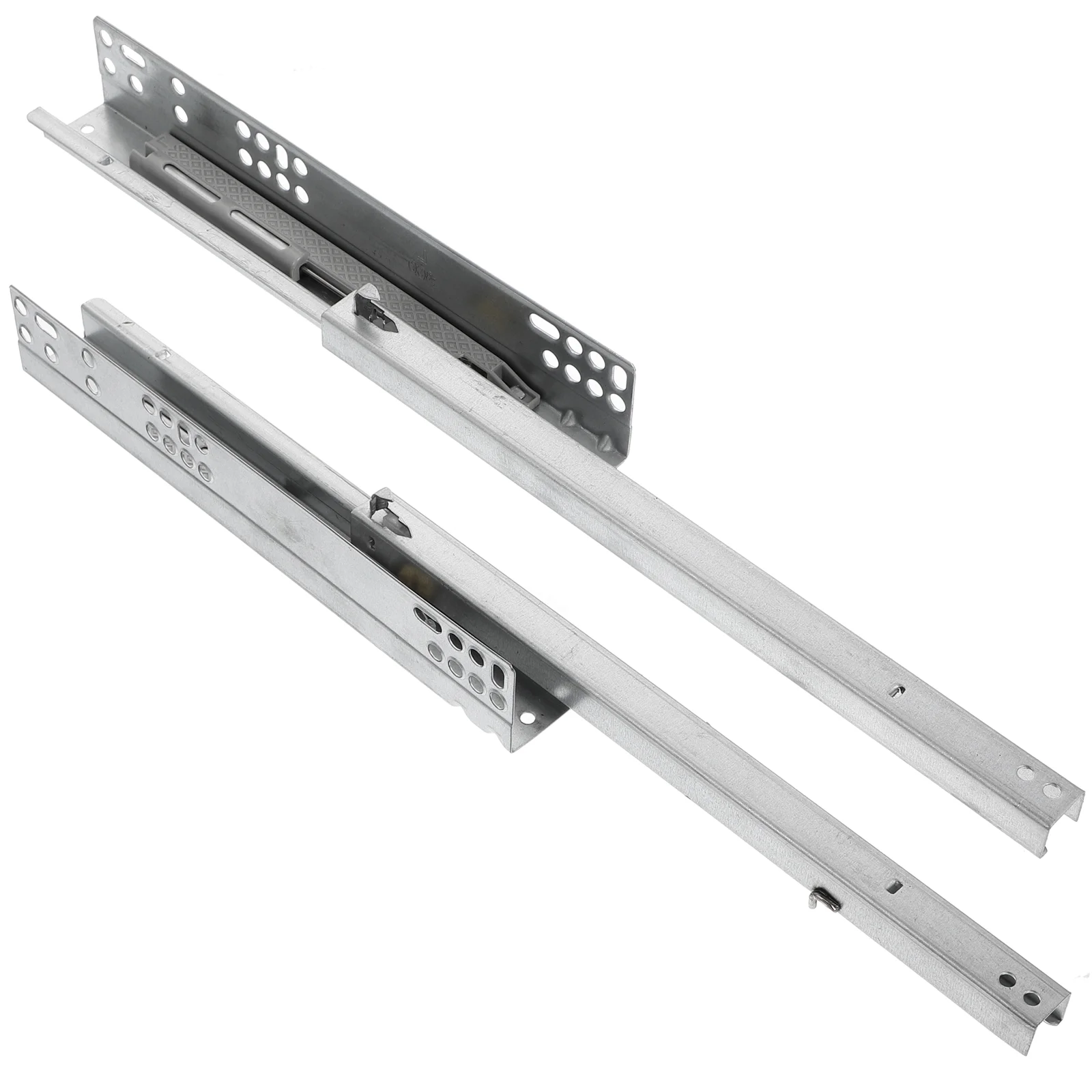 2 Pcs Silent Rails Hidden Slide Buffer Drawer Track Support Bottom Slides Two-Section