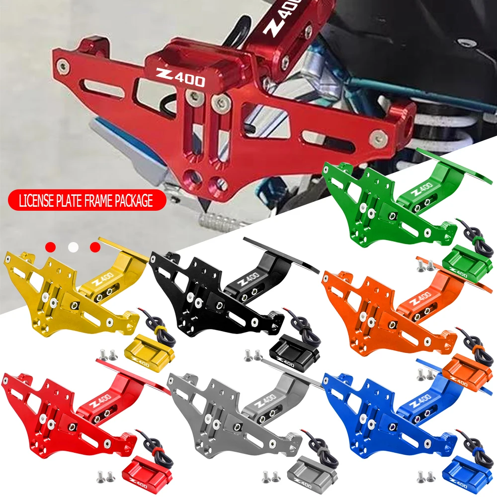 

FOR Kawasaki Ninja 400 Z400 2018-2023 2022 21 Ninja400 Rear License Plate Holder Bracket with Light Tail Tidy Fender Eliminator