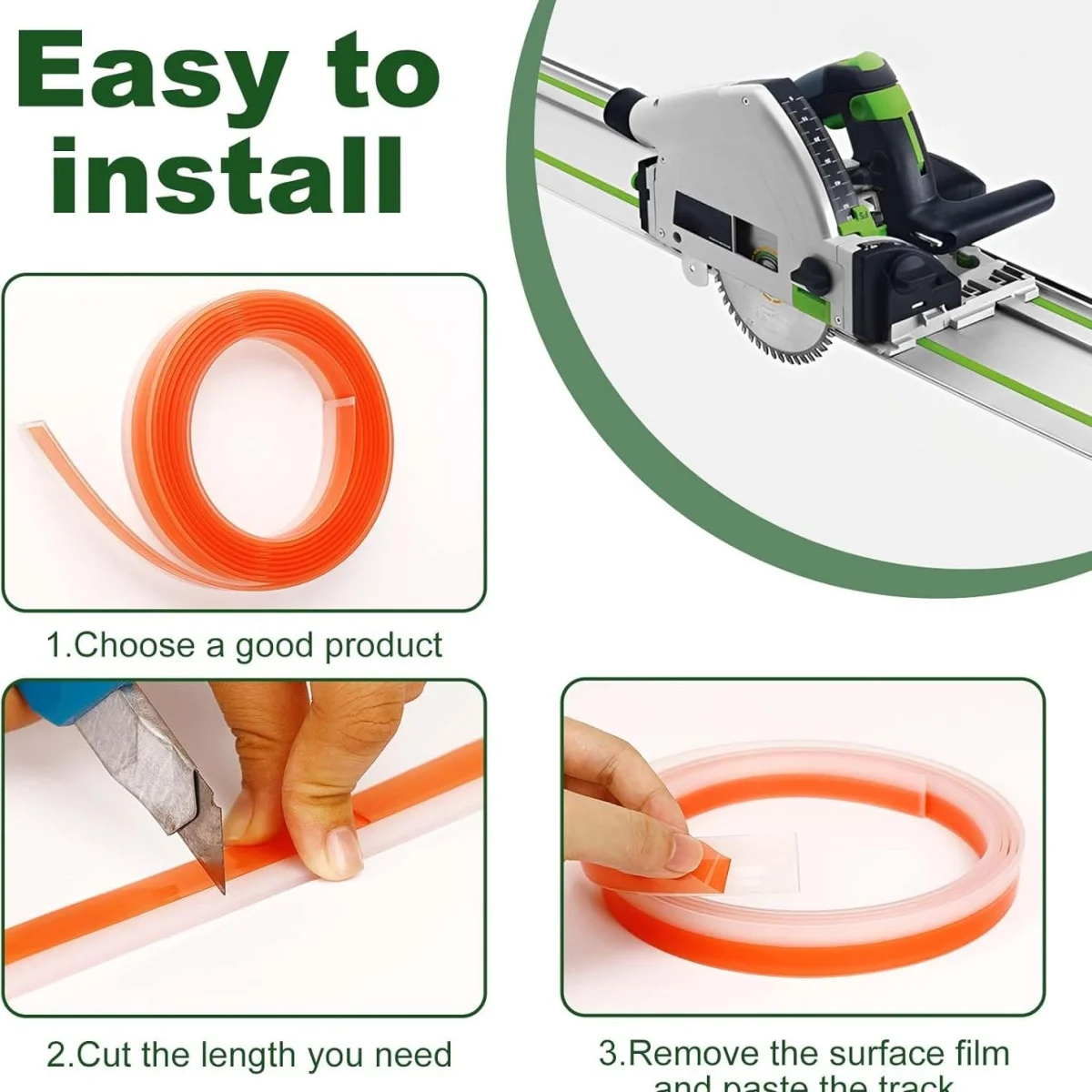 Rail Saw Fragment Protection Belt, Length About 3M Used For Self-adhesive Track Saw Accessory Parts, Easy To Replace Accessories