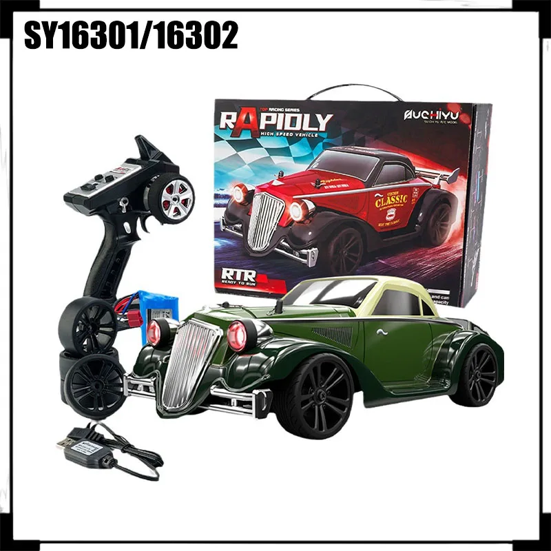 Rc Car Scy 16301/16302 Delin Classic Vintage Car Four Wheel Drive Drift Flat Sports Car Rc Remote Control Car Toy Children Gift