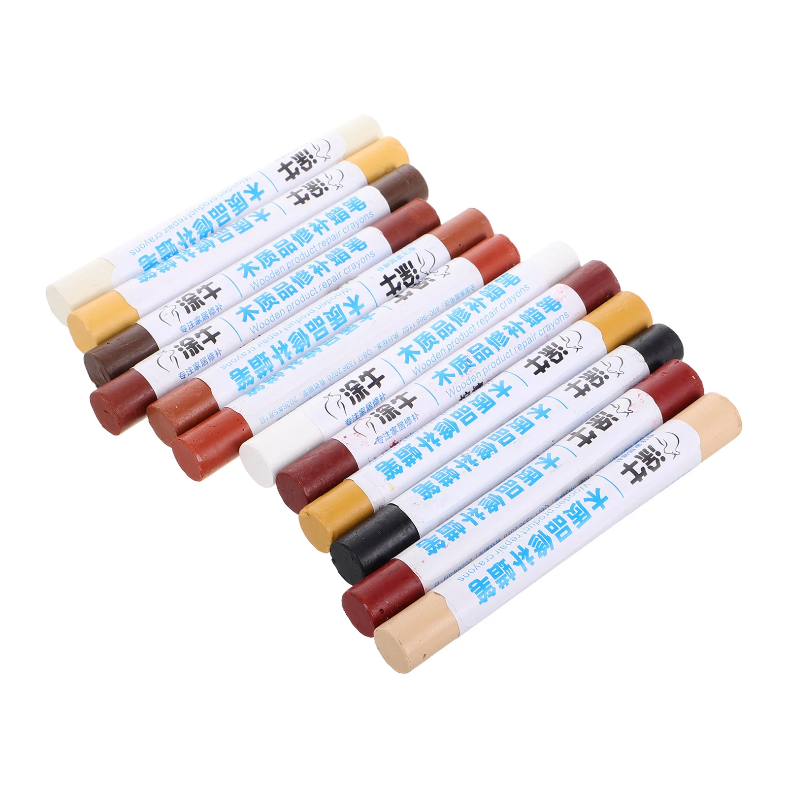 

12 Pcs Crayon Hardwood Floor Repair Kit Suite Furniture Touch up Paint Pens for Scratch Markers Remover