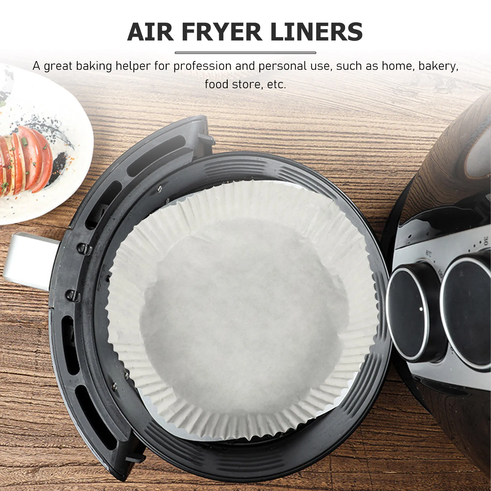 

100Pcs Paper Air Fryer Baking Bowls High Temperature Resistant Oil Absorption Non-Stick Baking Pads Kitchen Paper Trays