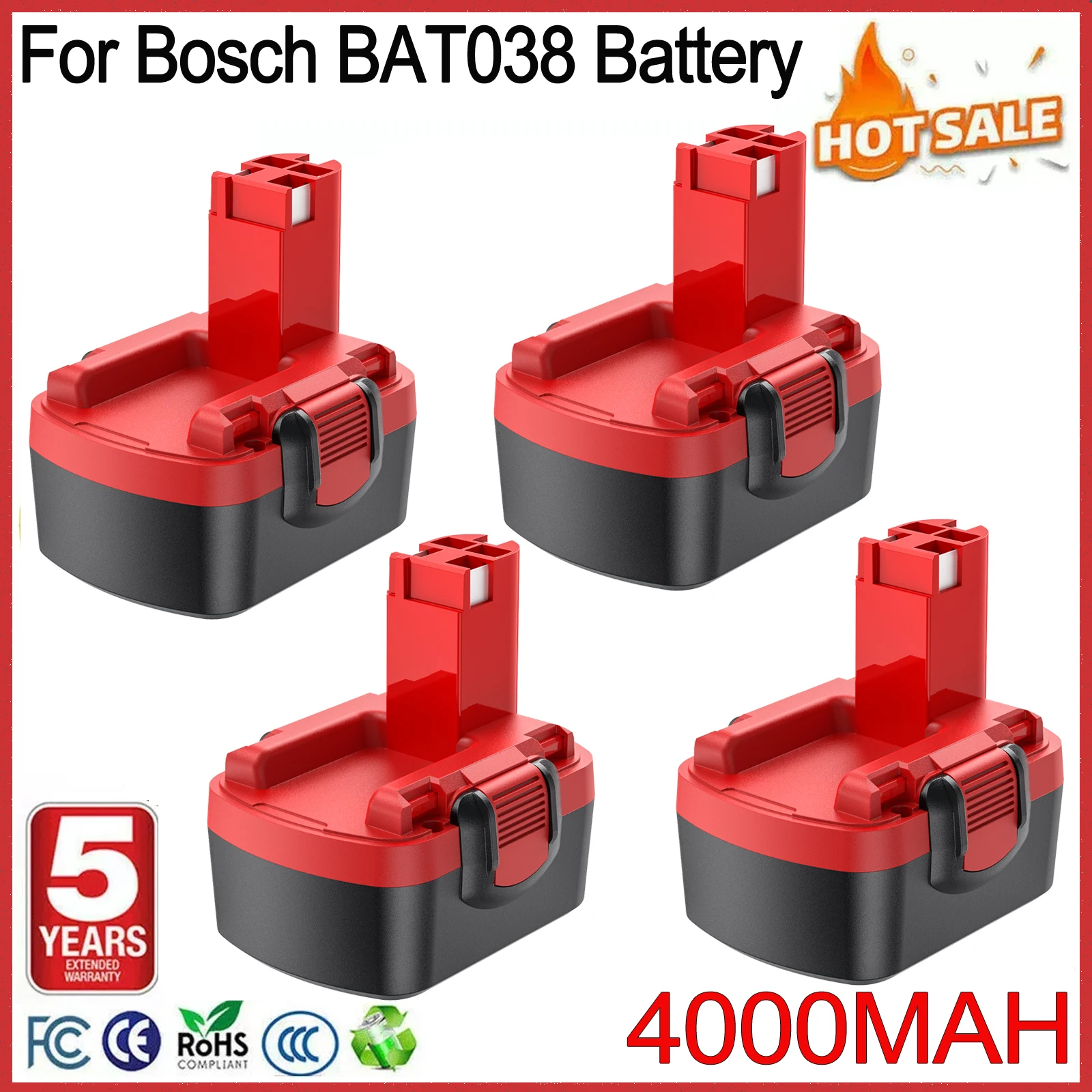 Bonacell 4A Per Bosch BAT038 Batteria NI-MH di Ricambio Per Bosch BAT040 BAT140 BAT159 BAT041 14.4V Strumento Batteria Ricaricabile