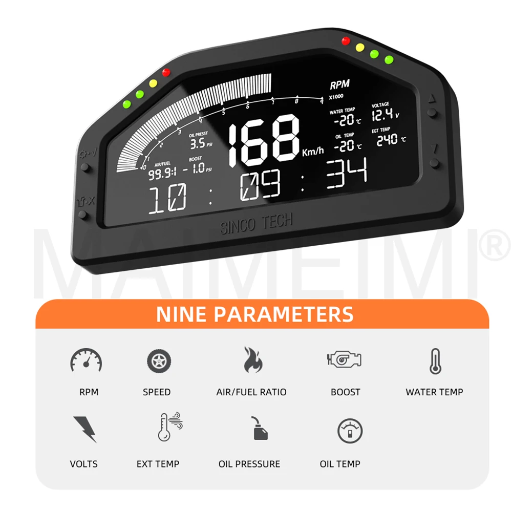 

DO926 Multi-Function Race Dash Panels LCD Display Dashboard with Narrow oxygen sensor/Wide oxygen sensor LCD Screen Gauge