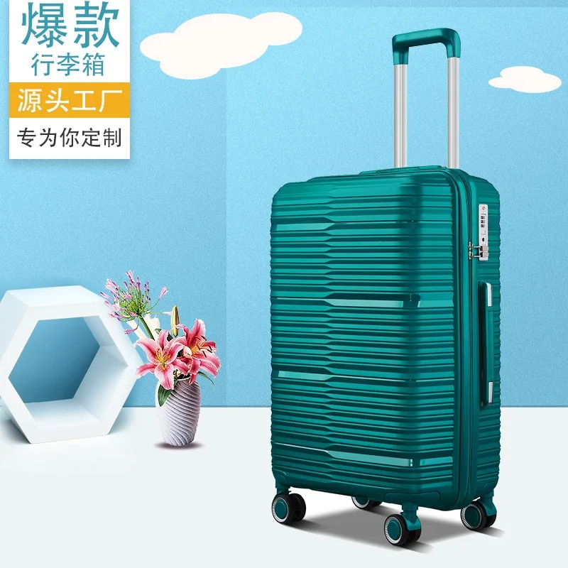 Universal wheel foreign trade travel box PP three piece set luggage 20 inch password boarding box 24 inch trademark pull rod