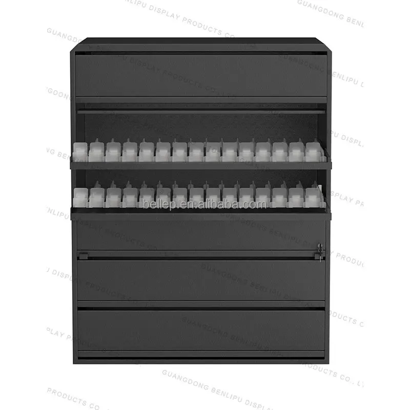 custom.Australian Market Lockable 6 Shelves Metal Cabinet Display With Acrylic Pusher
