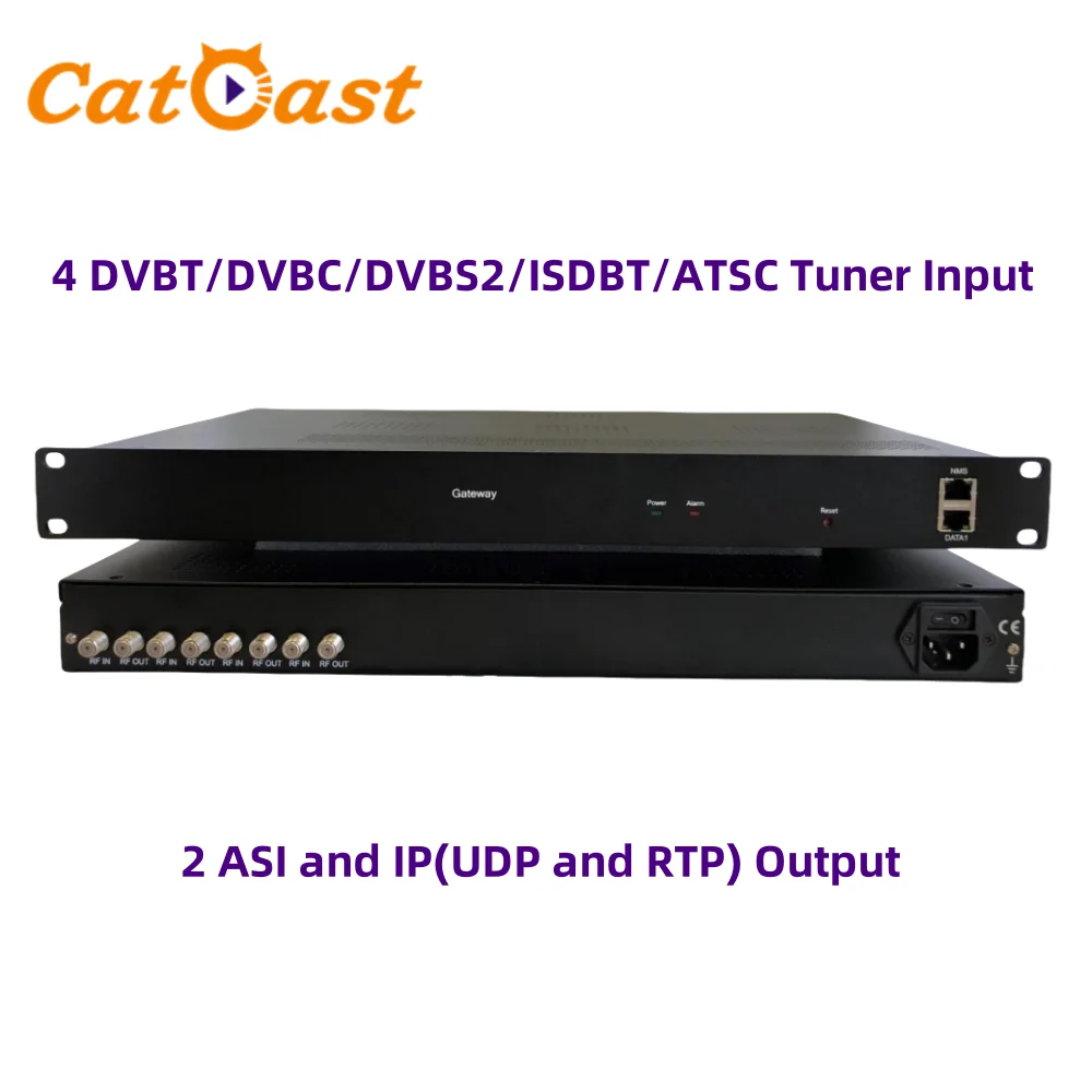 

Stream Receiver IPTV System Cable TV 4 FTA DVB-S2 DVBC DVBT DVB-S2 ATSC ISDBT Tuner to IP Gateway