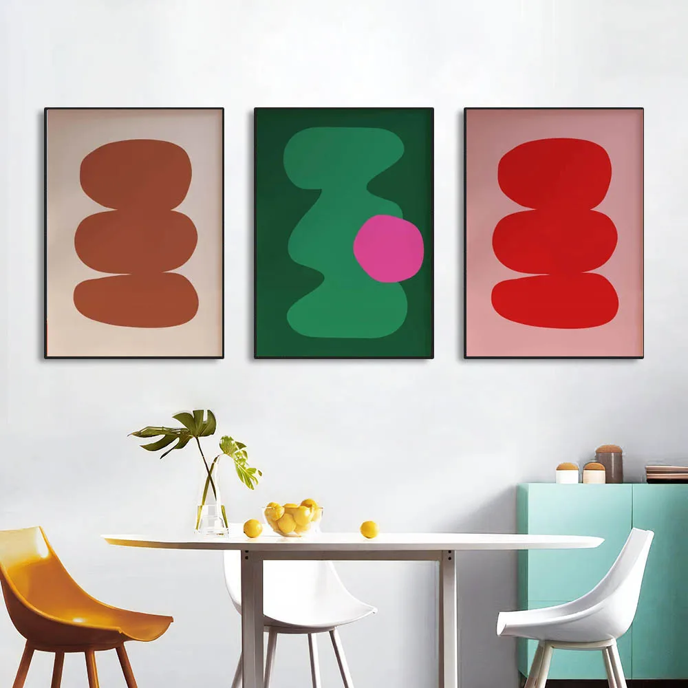 1pc Colourful Minimalist Abstract Poster, Red Green Blue Modern Art Poster for Bedroom, Living room, Home Office，Perfect Gift