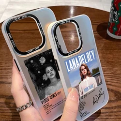 Matte Aurora Laser Gradient Luxury Phone Case for Singer Lana Del Rey Poster iPhone 16 15 14 13 12 11 Pro Max X XR XSMax 8 Plus