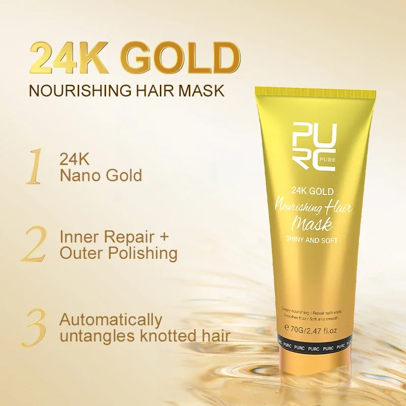 PURC Smoothing Hair Mask & Leave-In Hair Conditioner Spray Set Keratin Hair reatment Repair Damaged Frizz Split Ends Hair Care