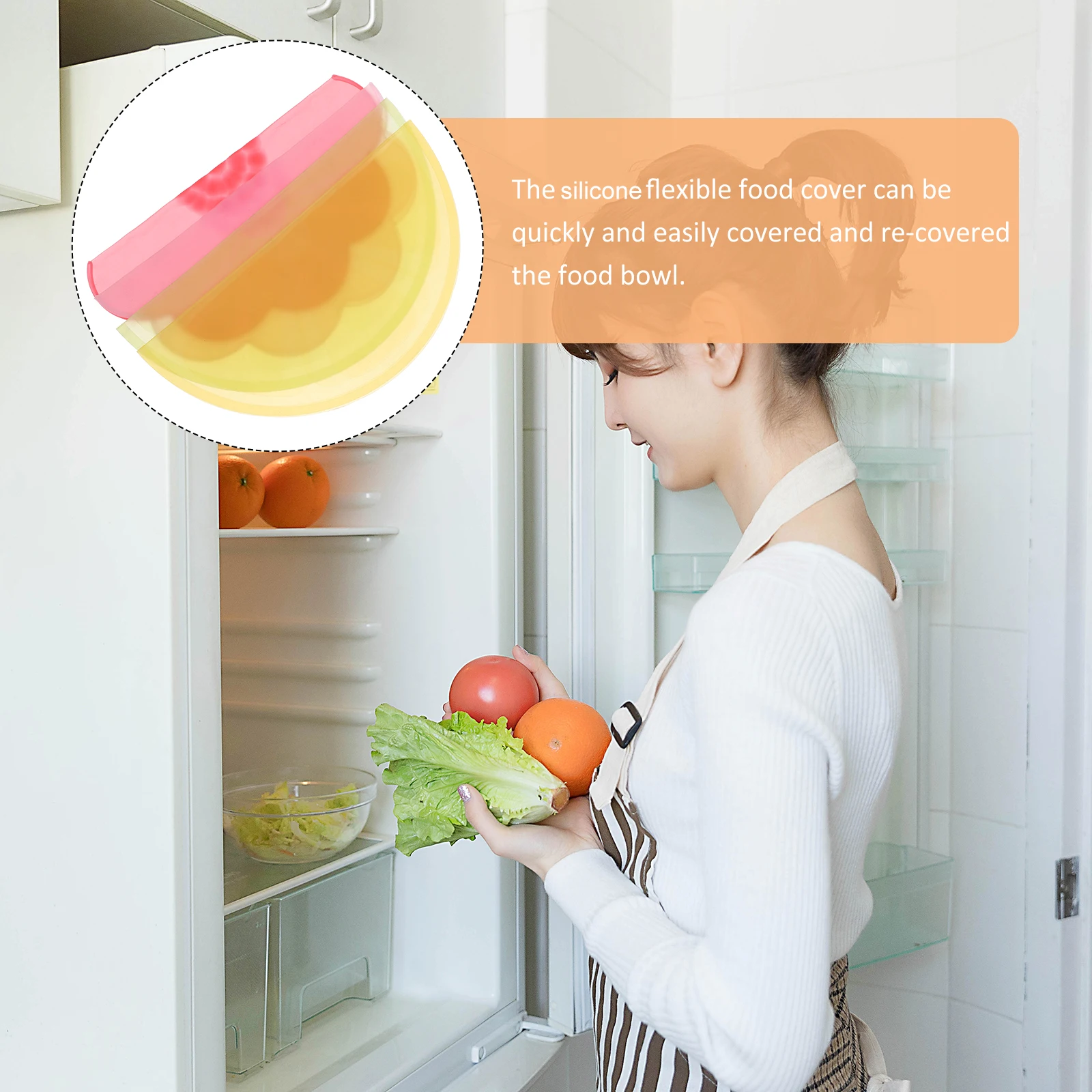 

4Pcs Silicone Lid Set Stretchable Freshness Seals for Bowls Cans Oven Refrigerator Non Slip Grip Replacement Covers