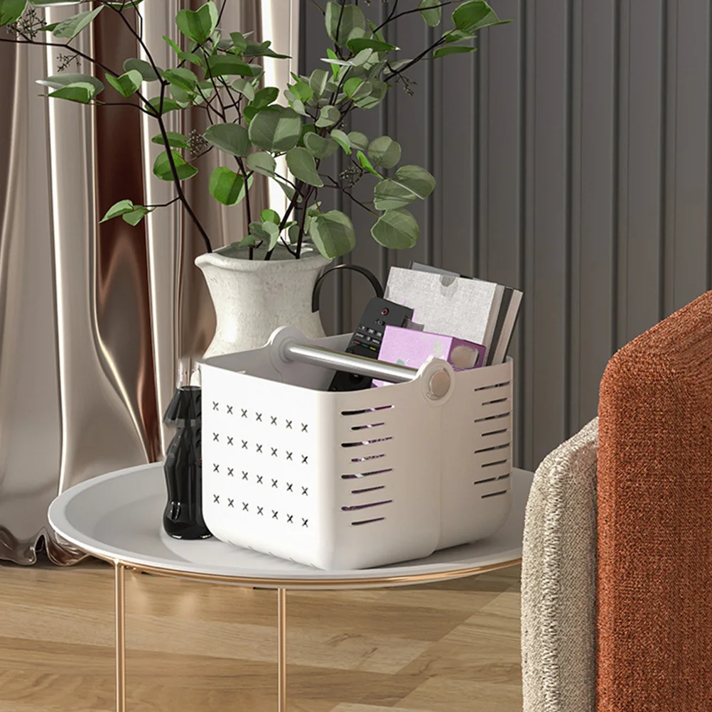 

Foldable Plastic Storage Baskets Collapsible Lightweight Strong Handle Easy Carry Water Drain Hollow Bottom Kitchen Pantry