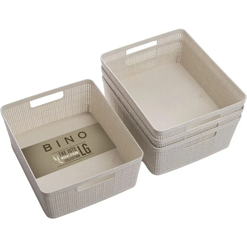 

- Тканая пластиковая корзина, средняя (натуральная), упаковка из 4 штук, коллекция джутов, домашняя организация, компактное хранилище, стильный дизайн,