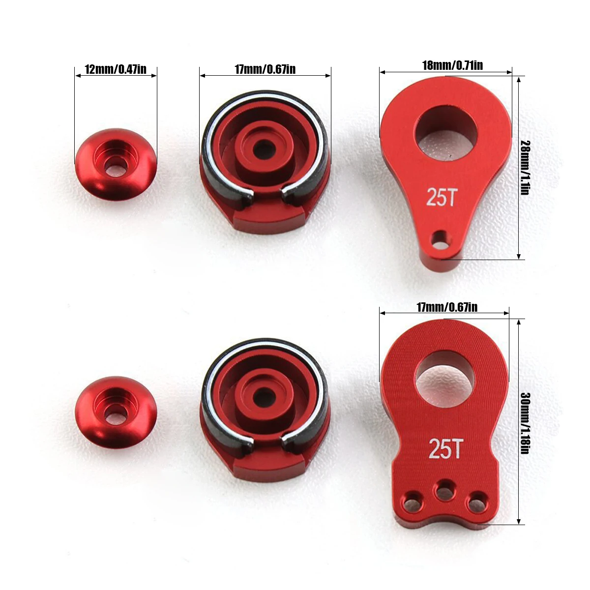 25T Adjustable Steering Servo Horn for 1/8 1/10 RC Car Aliuminum Alloy Servo Arm(1/3-Hole) Force-Relieving Buffer Servo Horn