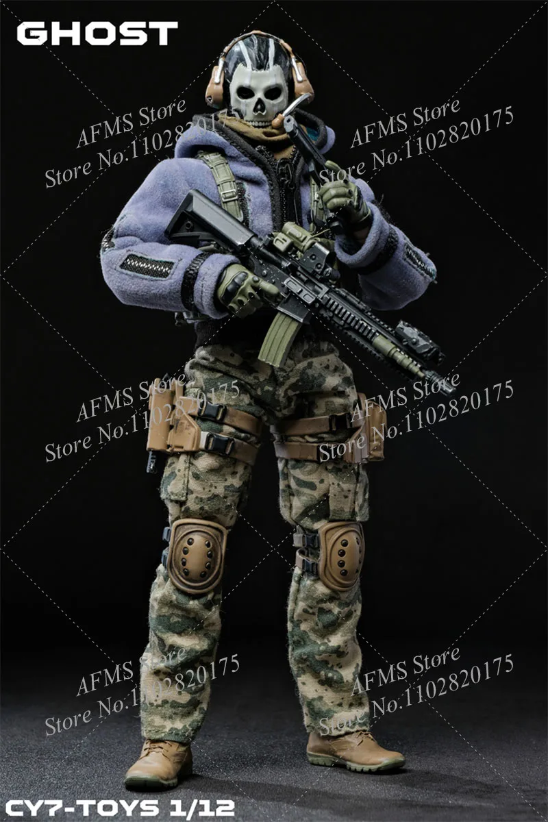 CY7 TOYS Figurka kolekcjonerska w skali 1/12 Ghost Mini Military War Collection Dolls Pełny zestaw 6-calowych męskich figurek żołnierzy Model akcji