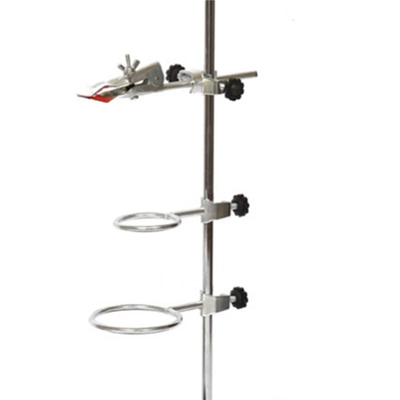 

5 Pcs Laboratory Grade Metalware Support Stand, Cork Lined Burette Clamp With 10 Retort Ring (2Inch,3Inch Dia)