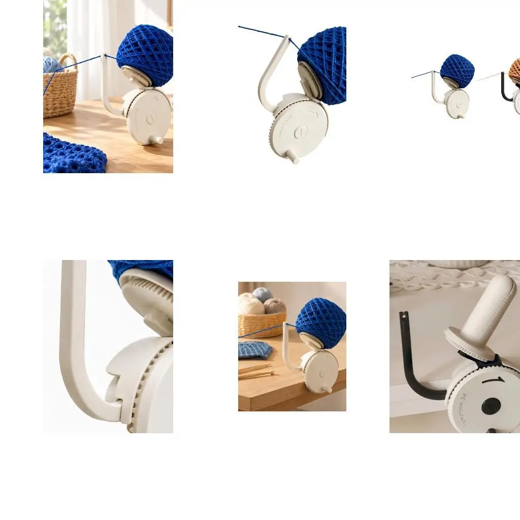 Manual Yarn Ball Winding Tool with Table Clamp and Raised Guide Arm for Knitting Crochet Projects and Thread Management D2RD