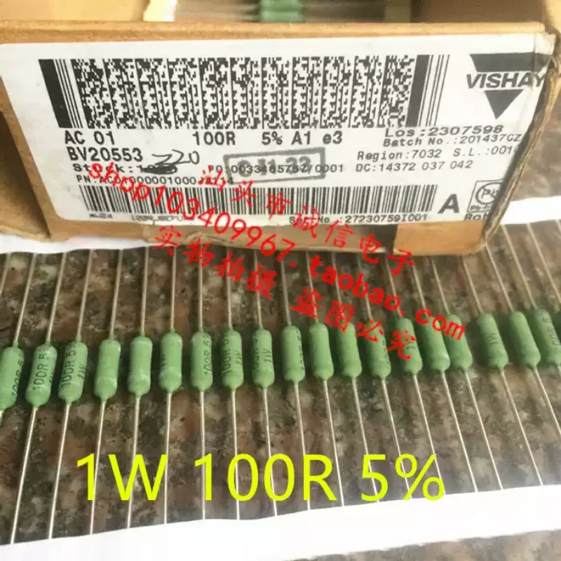 5-100PCS 1W 100R 1W 100 ohms AC01 100R AC01000001000 brand new imported resistors