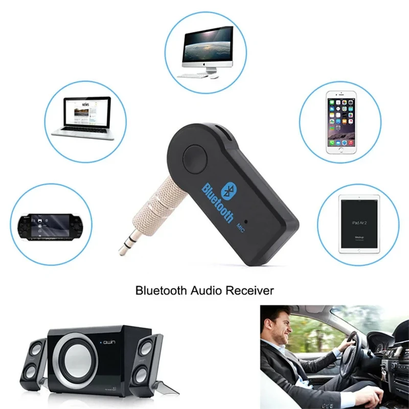 Bluetooth Aux Car Handsfree Kit 3.5mm Wireless Aux To Bluetooth Adaptor Audio Music Receiver Mini MP3 USB BT V3.0 Player New