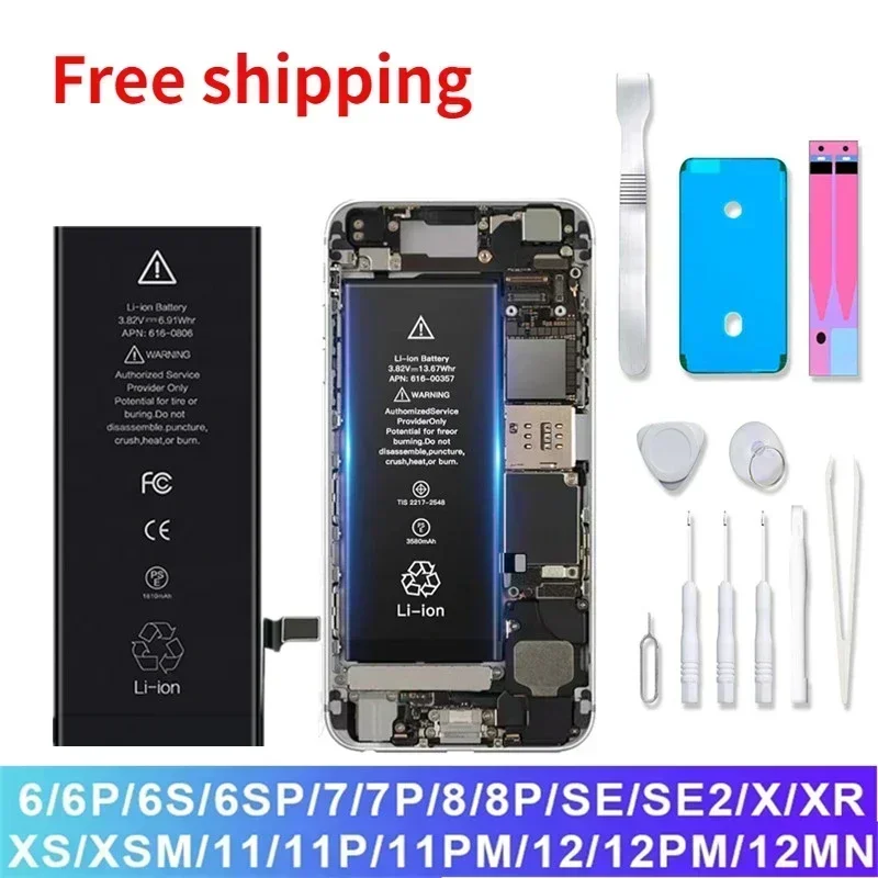 

100% New Zero-cycle Battery for IPhone 5 6 6S 5S SE 7 8 Plus X Xs Max 11 12 1314 Pro Max High-quality Replacement Battery