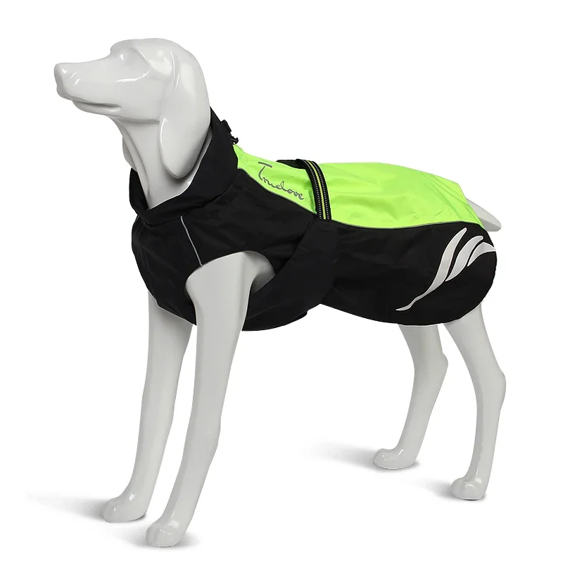 Winhyepet Dog Coat Waterproof for Small,Big Dog Harness Outdoor Reflective Jacket Costume Fashionable Hoodies Pet Clothes