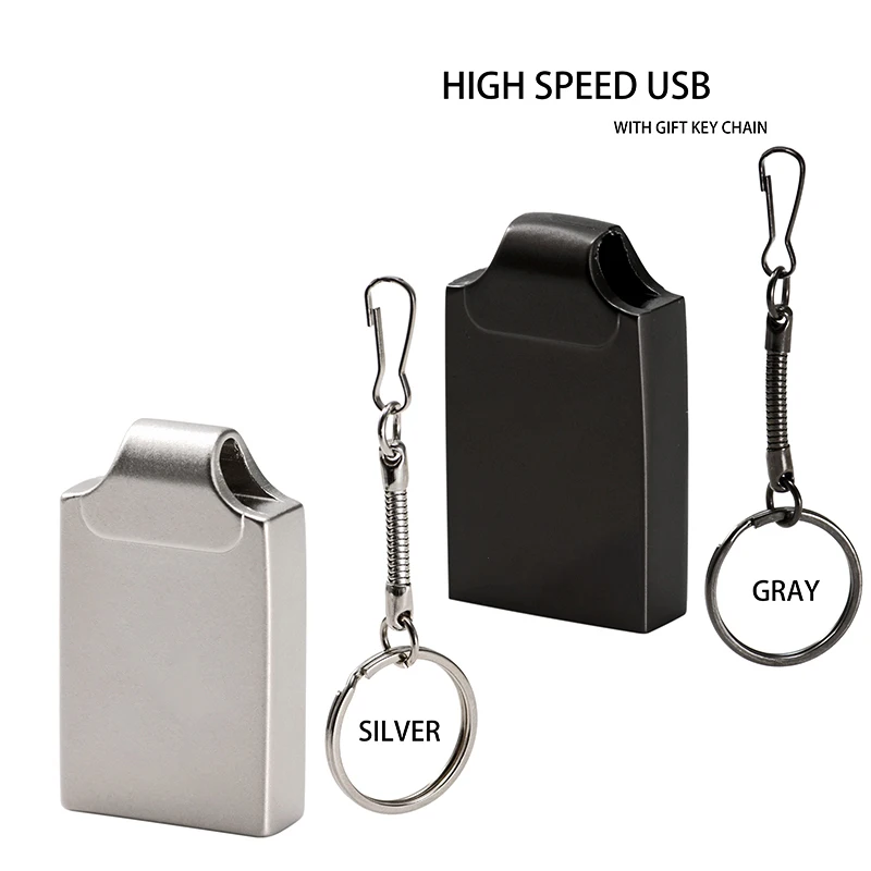 Mini Metal USB Flash Drive 128GB 64GB 32GB Black Silver Pen Drive 16GB 8GB Creative Business Gift Memory Stick Pendrive U Disk view 5