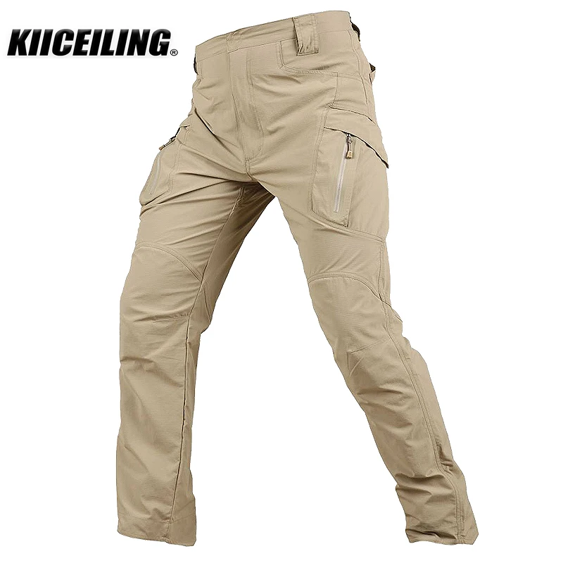 

KIICEILING MP-IX9, Cargo Pants Men, Tactical Pants, Summer Stretch Thin Quick Dry Ripstop, Joggers Men, Streetwear, Mens Pants