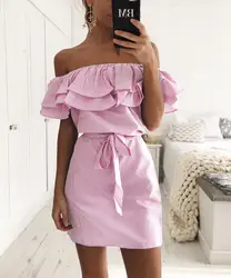 Women's Striped Summer Suit, Off Shoulder Suit, Low-cost, YRW6806 Traf Official Store Dresses For Women 2023 Vestidos Para Mujer