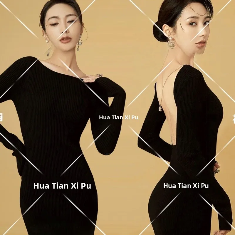 

Fashionable Retro Photography Costume Backless Slimming Evening Gown Studio Photography Shoots Ladies Elegant Hepburn Style