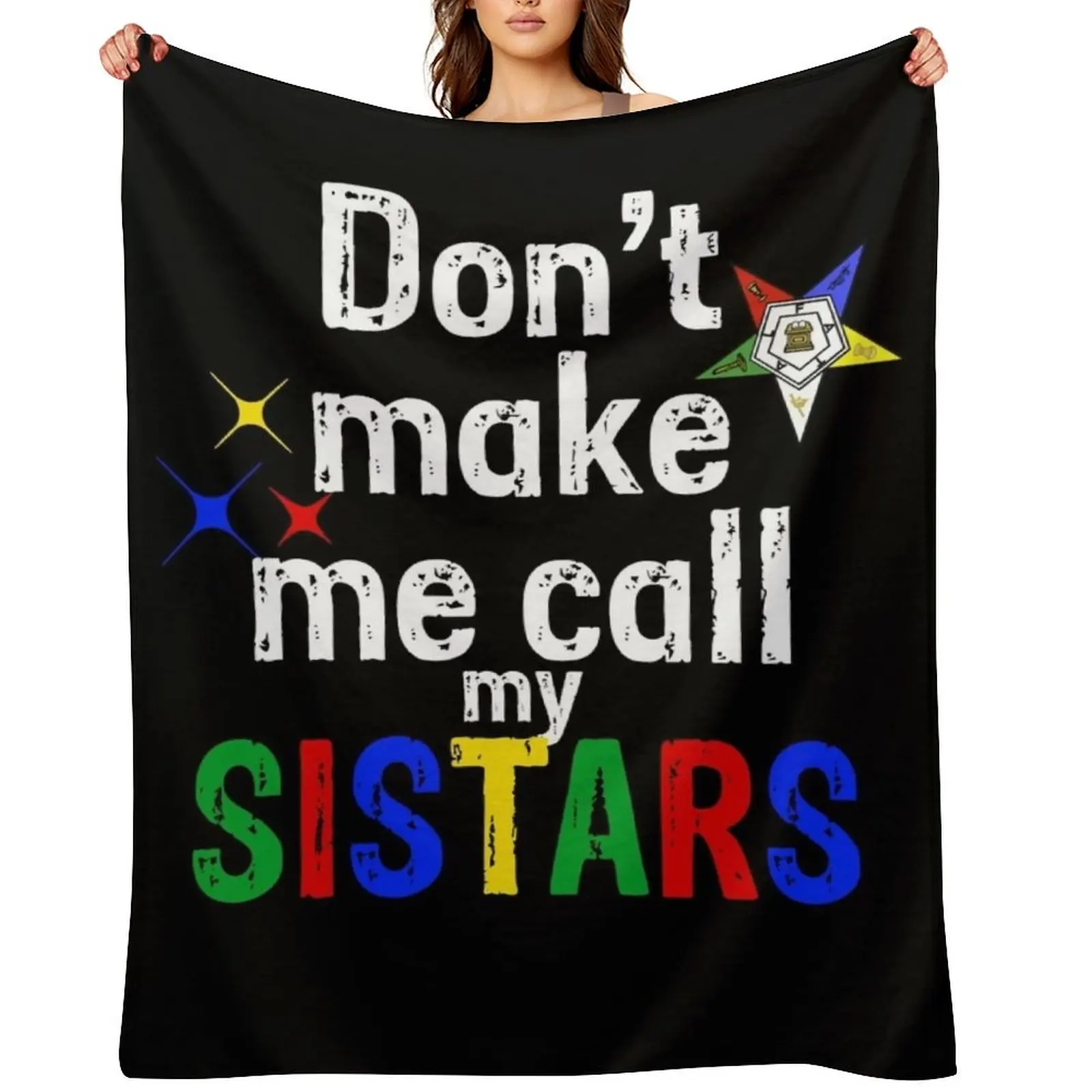 

Funny OES Order Of The Eastern Star Logo Sisterhood Throw Blanket Sofa Throw Hair Polar Blankets
