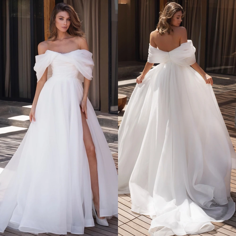 

Customized Exquisite Matching Off-the-shoulder Ball gown Party Dresses Paillette / Sequins Tulle Sweep/Brush Skirts Organza Even