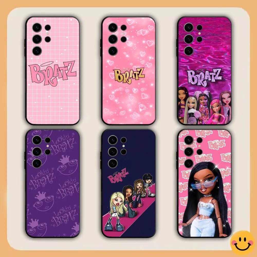 Cute B-Bratz D-Doll Phone Case For Samsung S21,S22,S23,S24,S30,Ultra,S20,S30,Plus,S21 Fe,Note20 5G black Cover