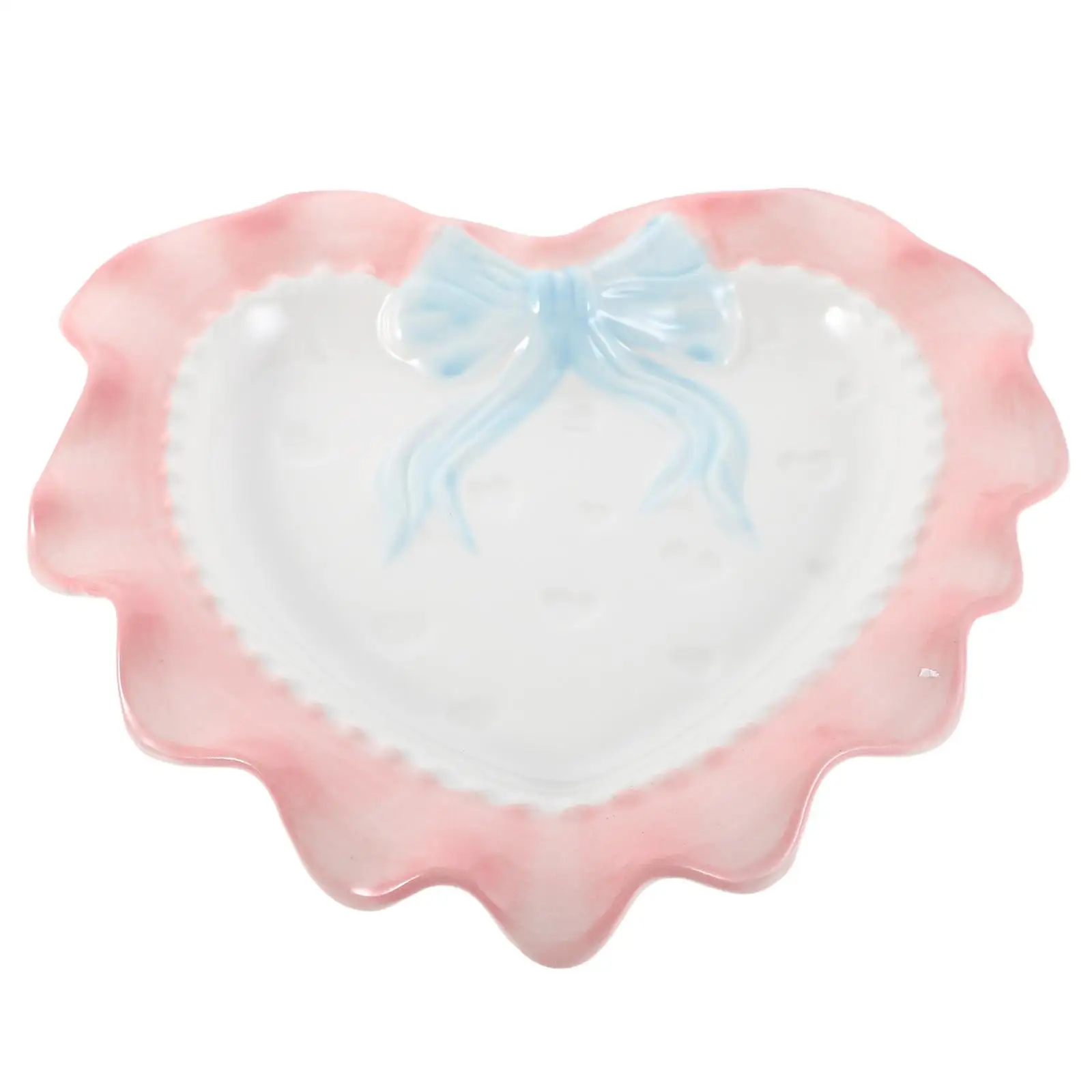 

Creative Ceramic Tableware Tray Heart Shaped Kitchen Plate Props Ceramics Snack Serving Platter