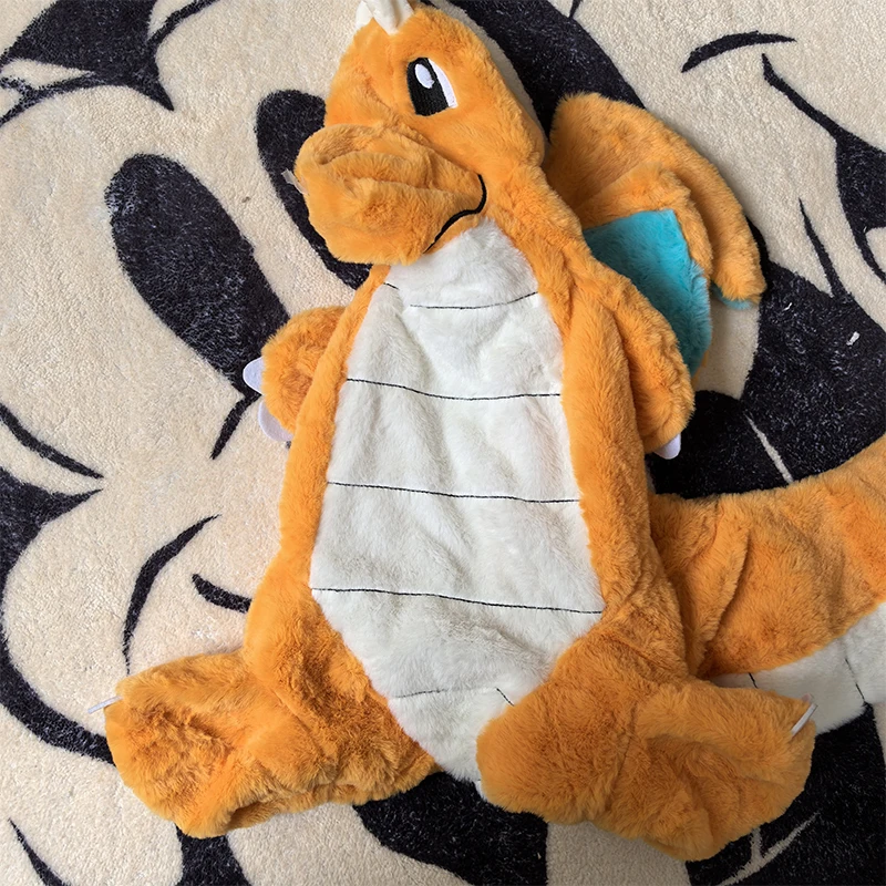 35/70cm Dragonite Huge Pokemon Anime Plush Toy Big Pokémon Plushie Kawaii Semi-finished Leather Holster Pillow Gift for Children