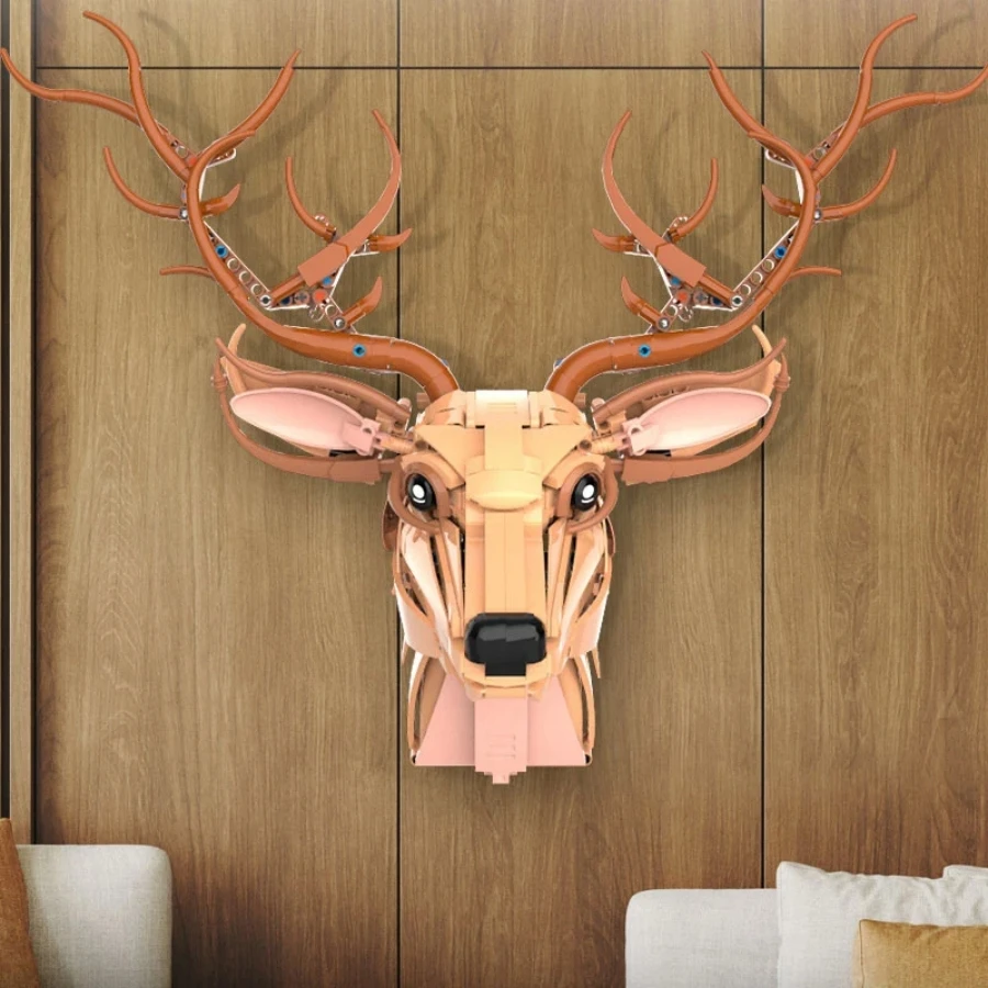 Creative Wildlife Deer Building Kit MOC Technical DIY Assembly Bricks Desktop Collectible STEM Educational Gift for Adults Kids