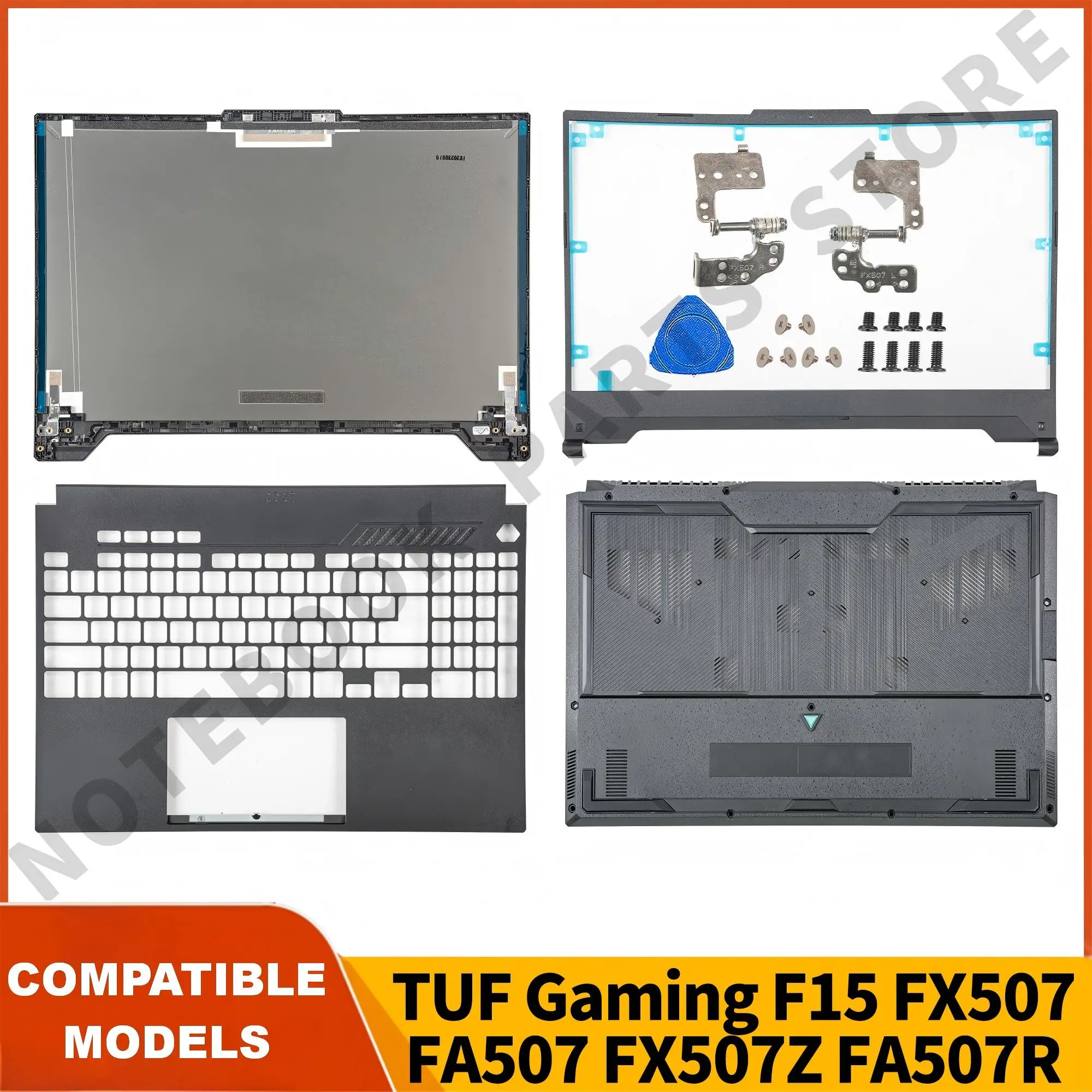 Air Outlet On Both Sides For TUF Gaming F15 FX507 FA507 FX507Z FX507ZM FA507R Back Cover Bezel Hinges/Palmrst/Bottom Keyboard