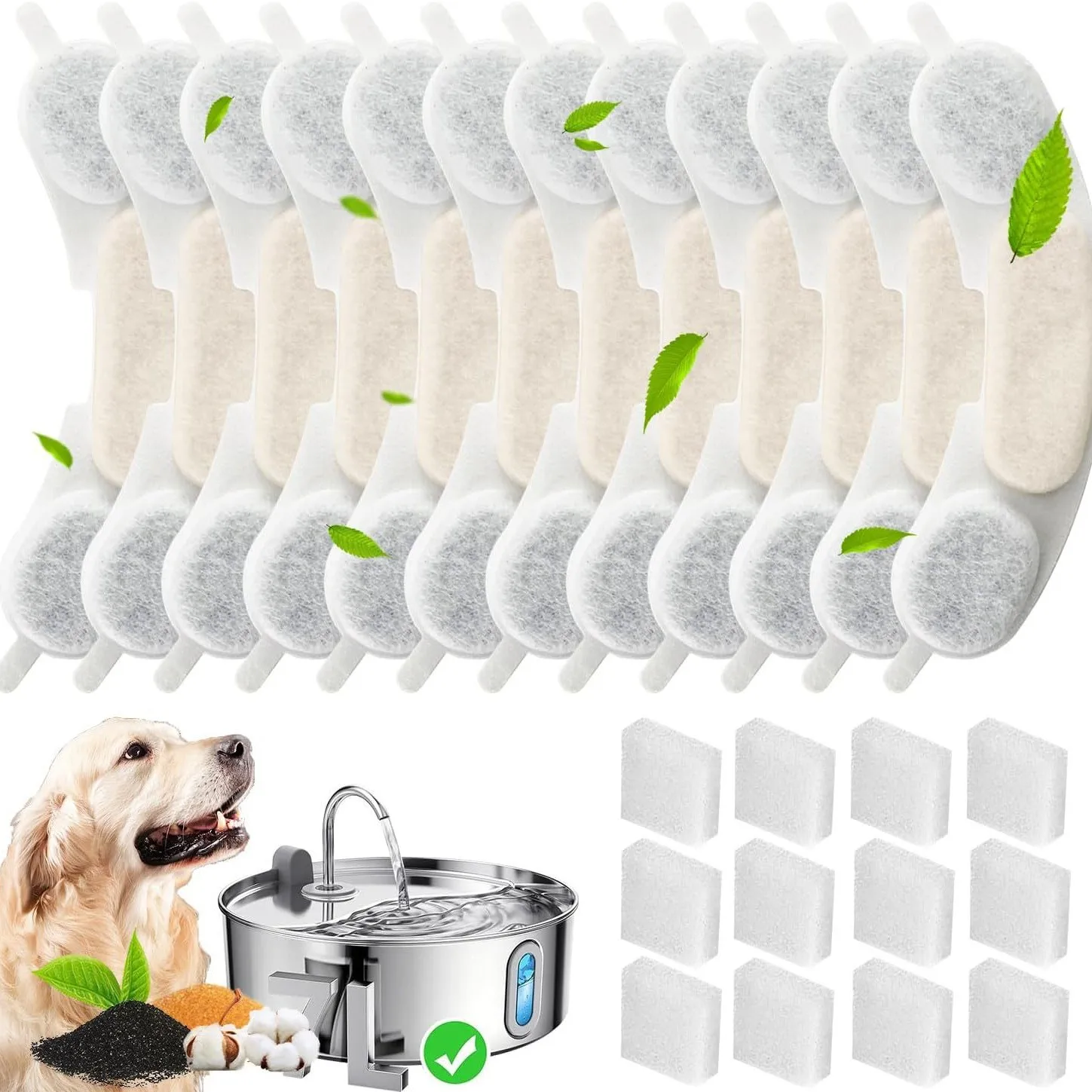 

10pcs Pet Water Dispenser Filter Cartridge Cat Water Fountain Filter Replacement Coconut Shell Activated Carbon Filter ﻿