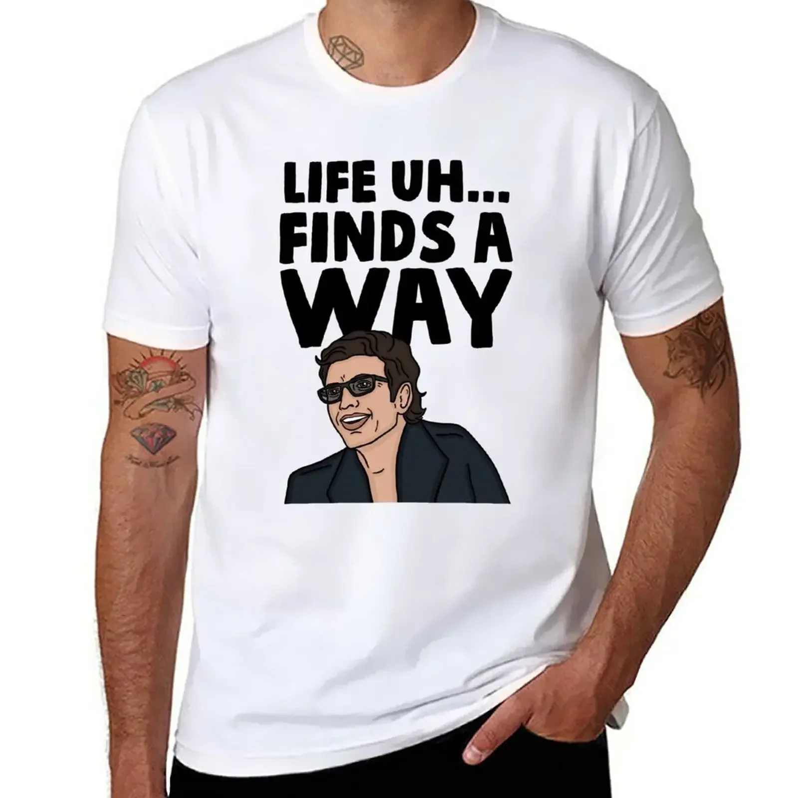 Life Uh Finds A Way T-Shirt vintage anime shirt summer clothes man clothes compression shirt men