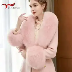 Winter Real Fox Fur Collar Women Fashion Neck Warm Scarves Coat Decorate Scarf Cuff Set Luxury Fluffy Large Shawl Accessories