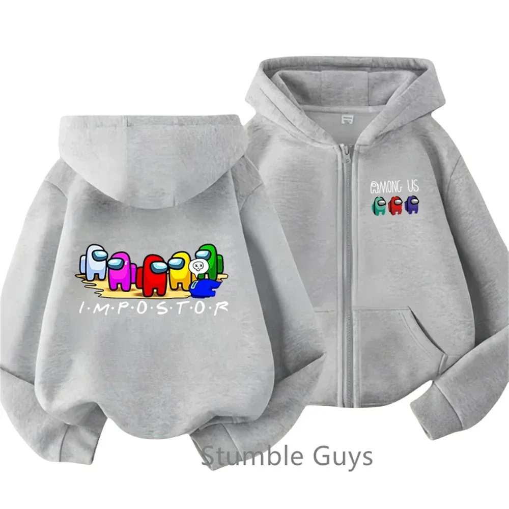 2025 Game Us Felpa con cappuccio per bambini Gioco di moda Maglione con cerniera Casual Ragazzi Anime Marios Vestiti Ragazze Manica lunga Sonic Trucksuit