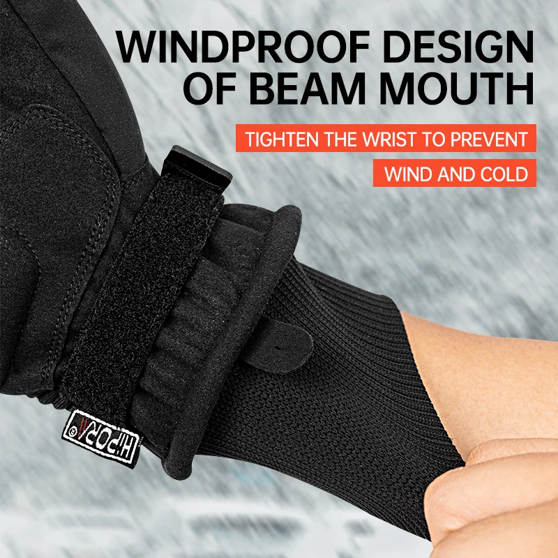 SFK Black Motorcycle Riding Gloves Full Finger Winter Warm Waterproof Liner Carbon Fiber Protection Non-slip Wear-resistant