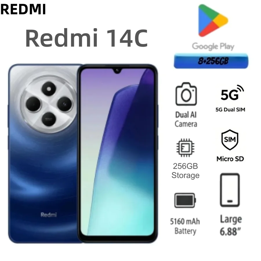 Trending 2026 Authentic Redmi 14C Cellphone 8+256GB High Memory Capacity Powerful Processing Capability Cost‑Effective Redmi